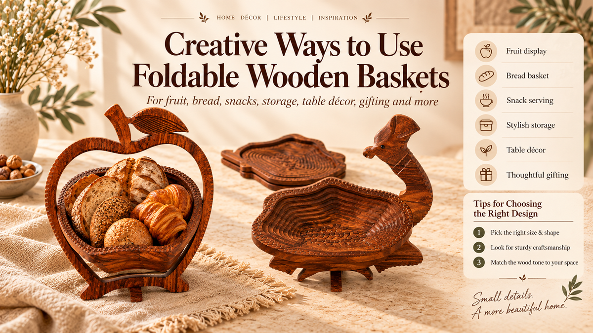  creative ways to use foldable wooden baskets for fruit, bread, snacks, storage, table décor and gifting, plus tips for choosing the right design.