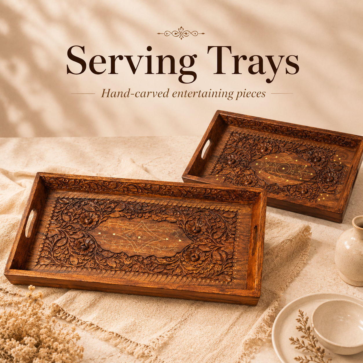 Handcrafted Wooden Serving Trays