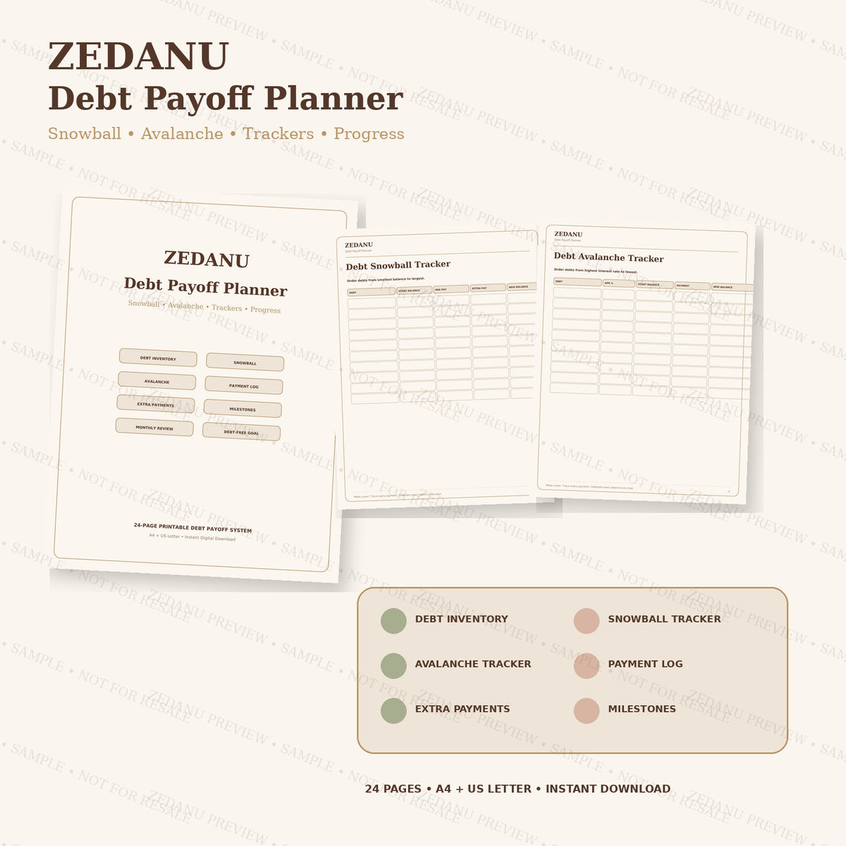 Printable debt payment planner with payment logs progress and milestones