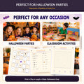 Halloween Kids Party Games Bundle Printable, 20 Halloween Activities for Kids, Bingo Scavenger Hunt Trivia, Classroom Party PDF