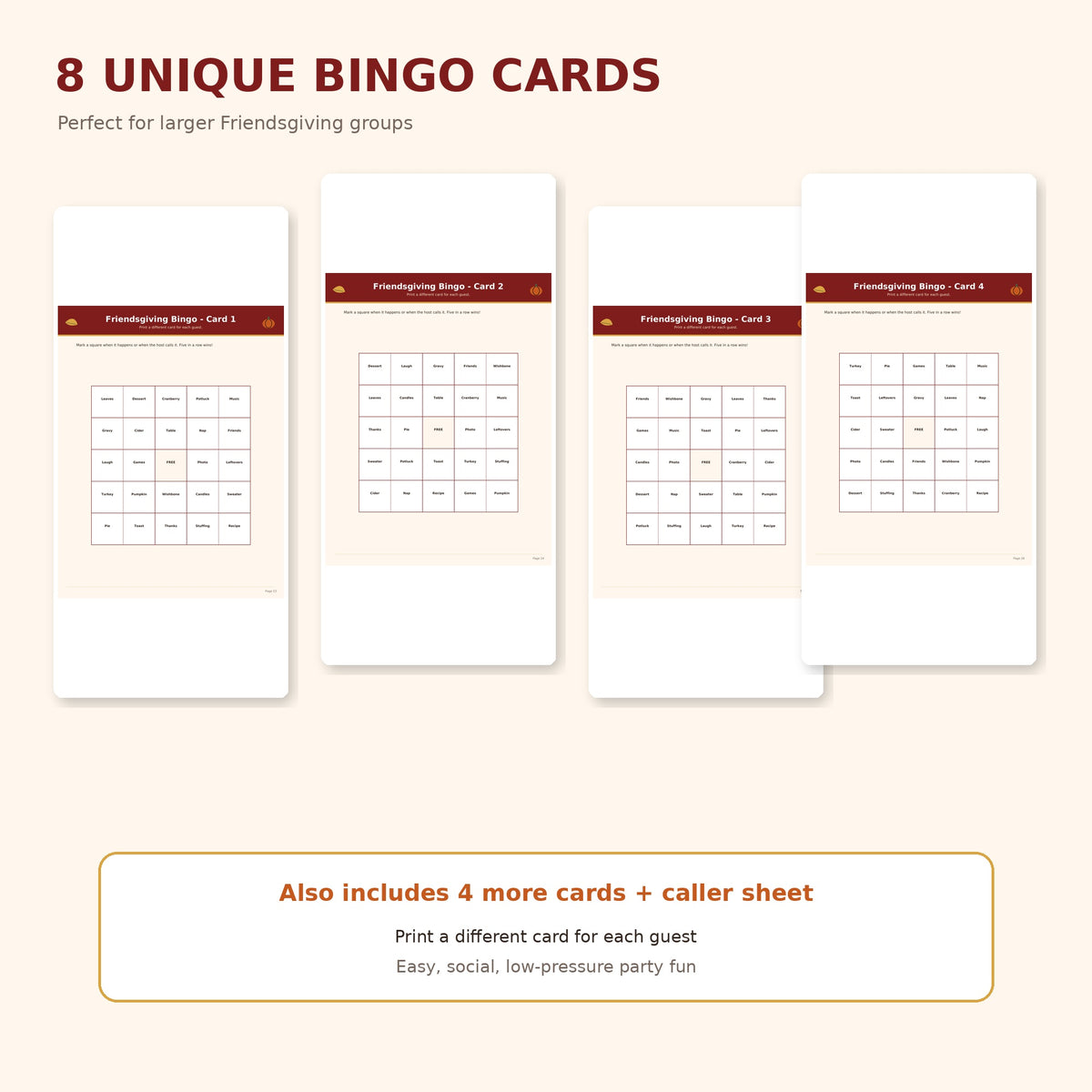 Friendsgiving Party Games Bundle Printable, 24 Thanksgiving Games for Adults Teens, Friendsgiving Dinner Party Instant Download
