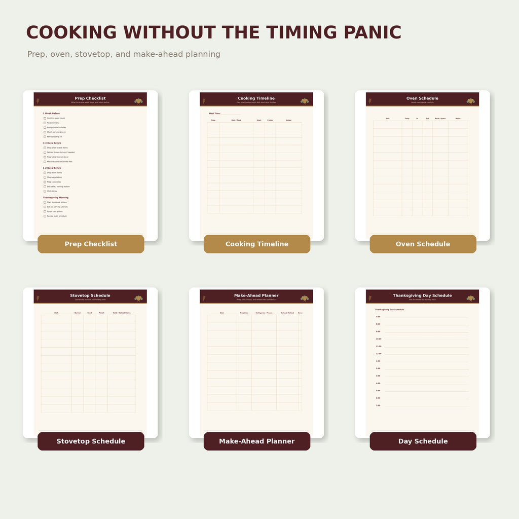Thanksgiving Hosting Planner Printable, Dinner Party Organizer, Menu Grocery List Budget Cooking Timeline, Instant Download