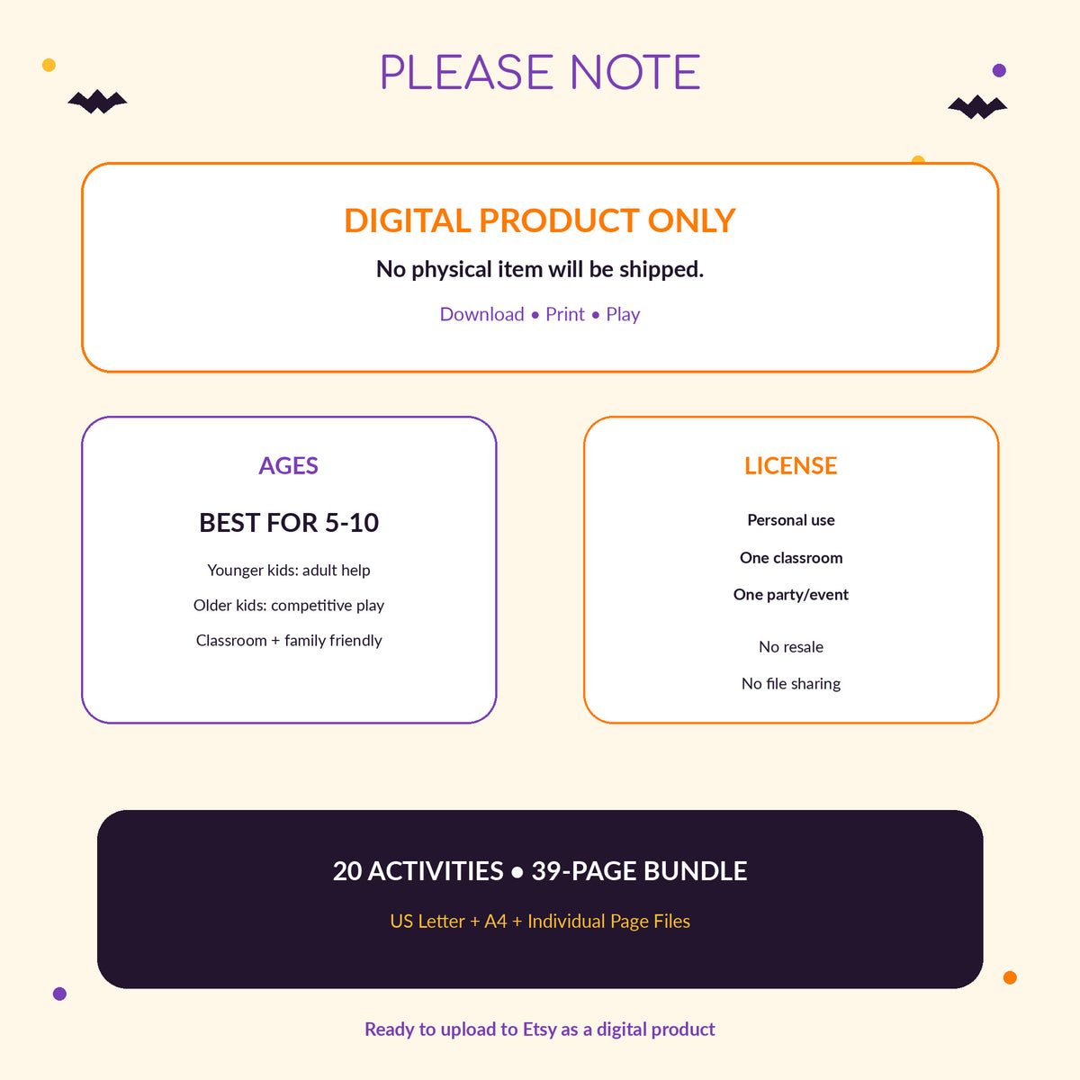 Halloween Kids Party Games Bundle Printable, 20 Halloween Activities for Kids, Bingo Scavenger Hunt Trivia, Classroom Party PDF