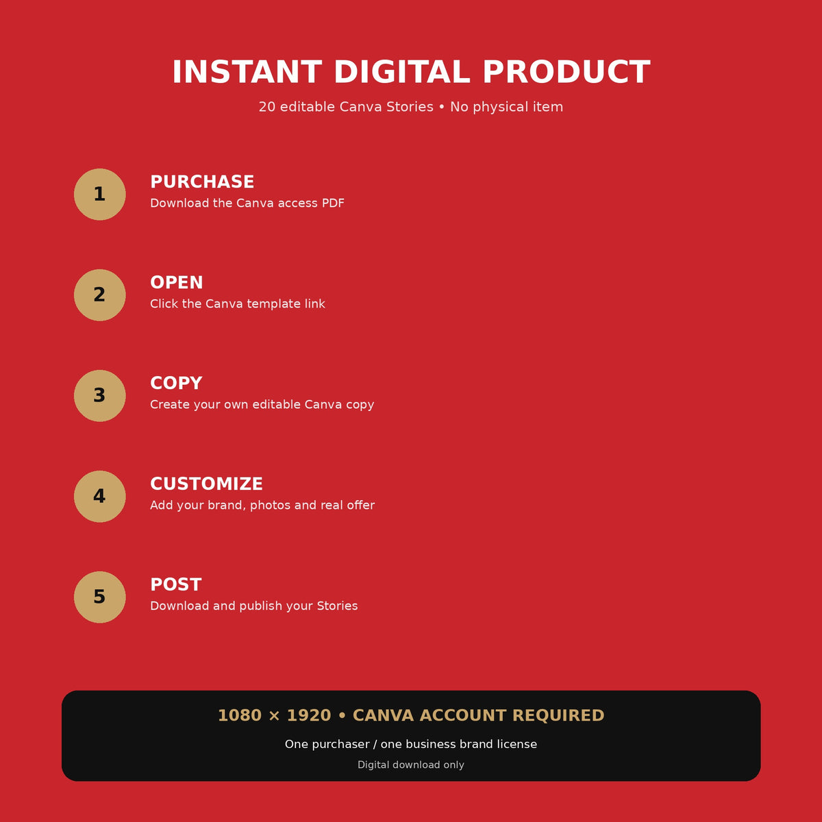 Black Friday Canva Story Templates, 20 Editable Instagram Stories for Small Business, Cyber Monday Sale Social Media Kit