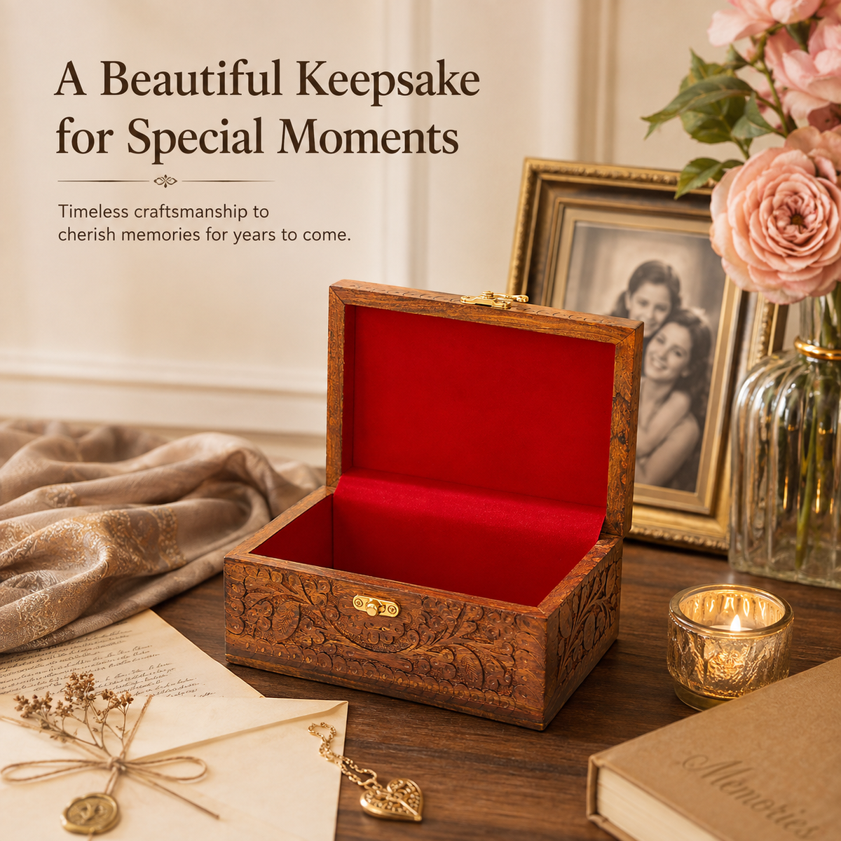 Rosewood keepsake box for treasured memories jewelry and special gifts