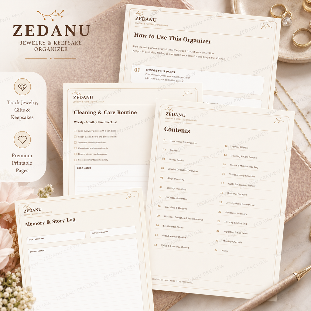 memory and story log printable planner page