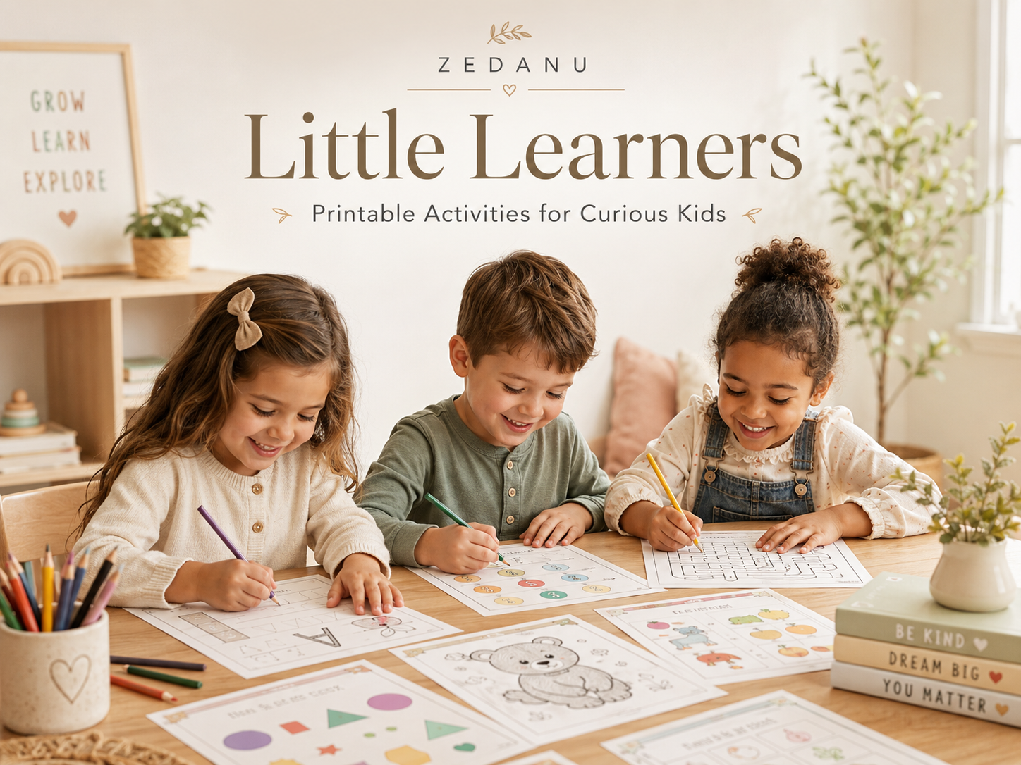 ZEDANU Little Learners 120-Page Preschool & Kindergarten Activity Bundle