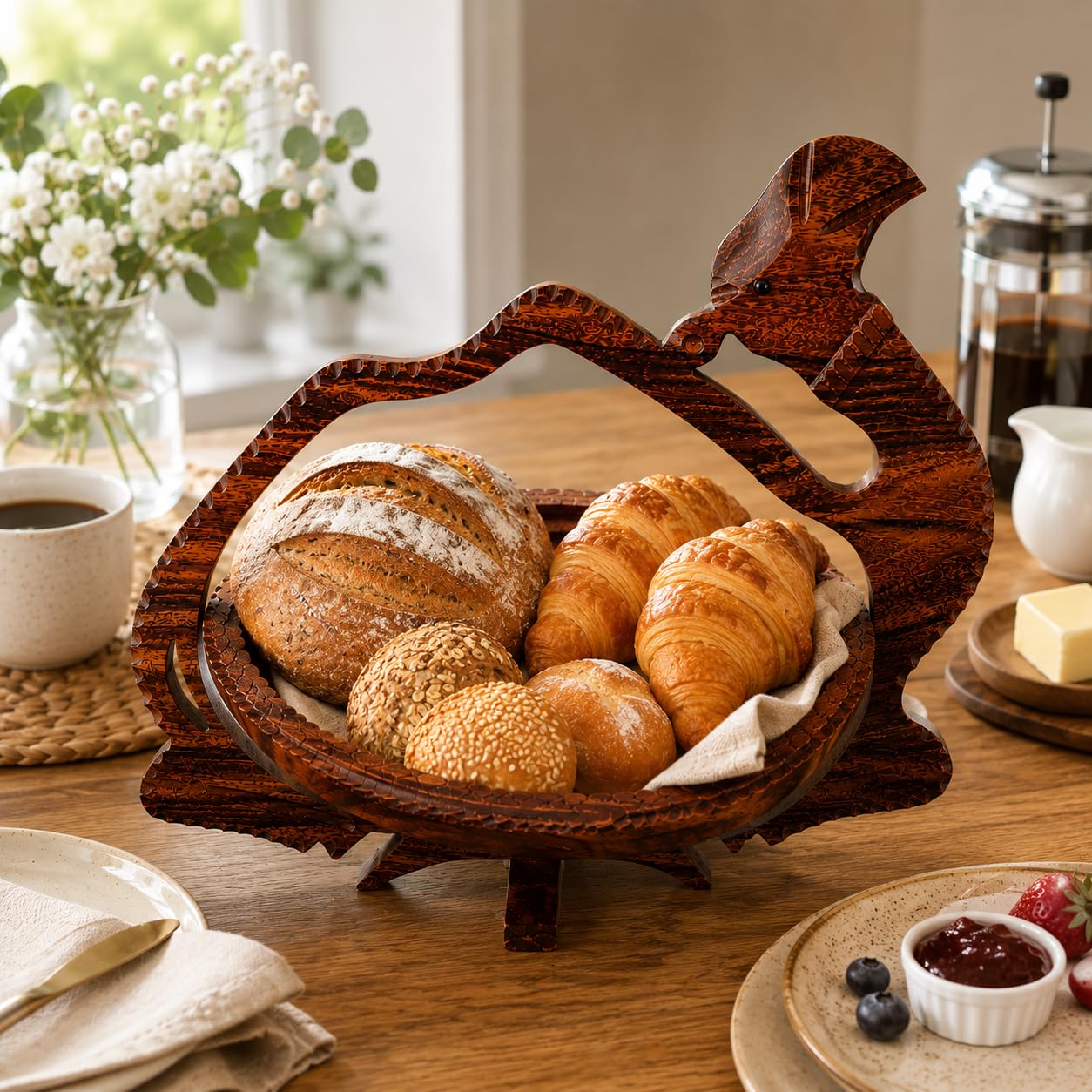 ZEDANU wooden camel tray folded flat for compact storage