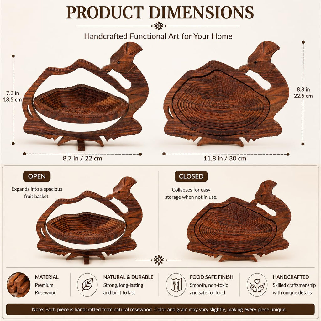 Handmade foldable camel tray used for bread snacks and home decor